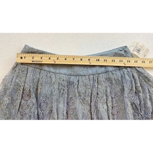Carmen Marc Valvo Woman 6 Blue Sparkly Fairy Prom Embroidered Lace Beaded Skirt - Picture 7 of 16
